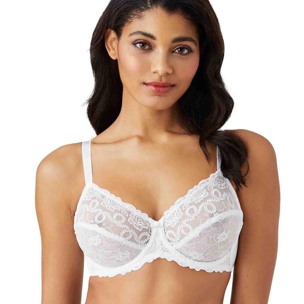 Wacoal Renaissance Rose Underwire Bra NEW White sz 34DDD